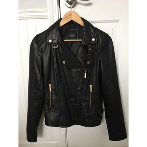 Bebe soft genuine leather moto jacket